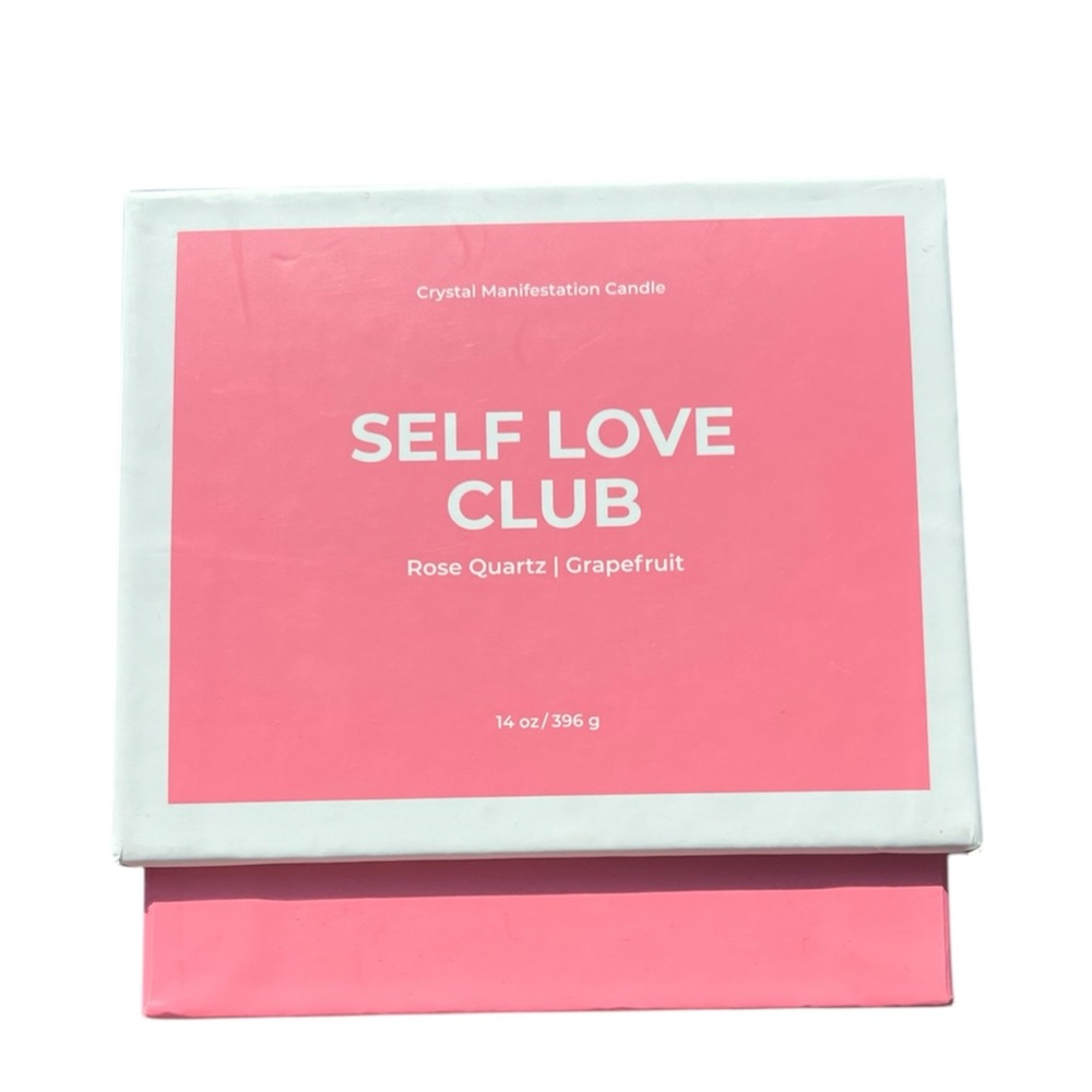 Crystal Manifestation Candle 14 oz “Self Love Club”
